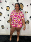 Magenta Love Pant Set Plus