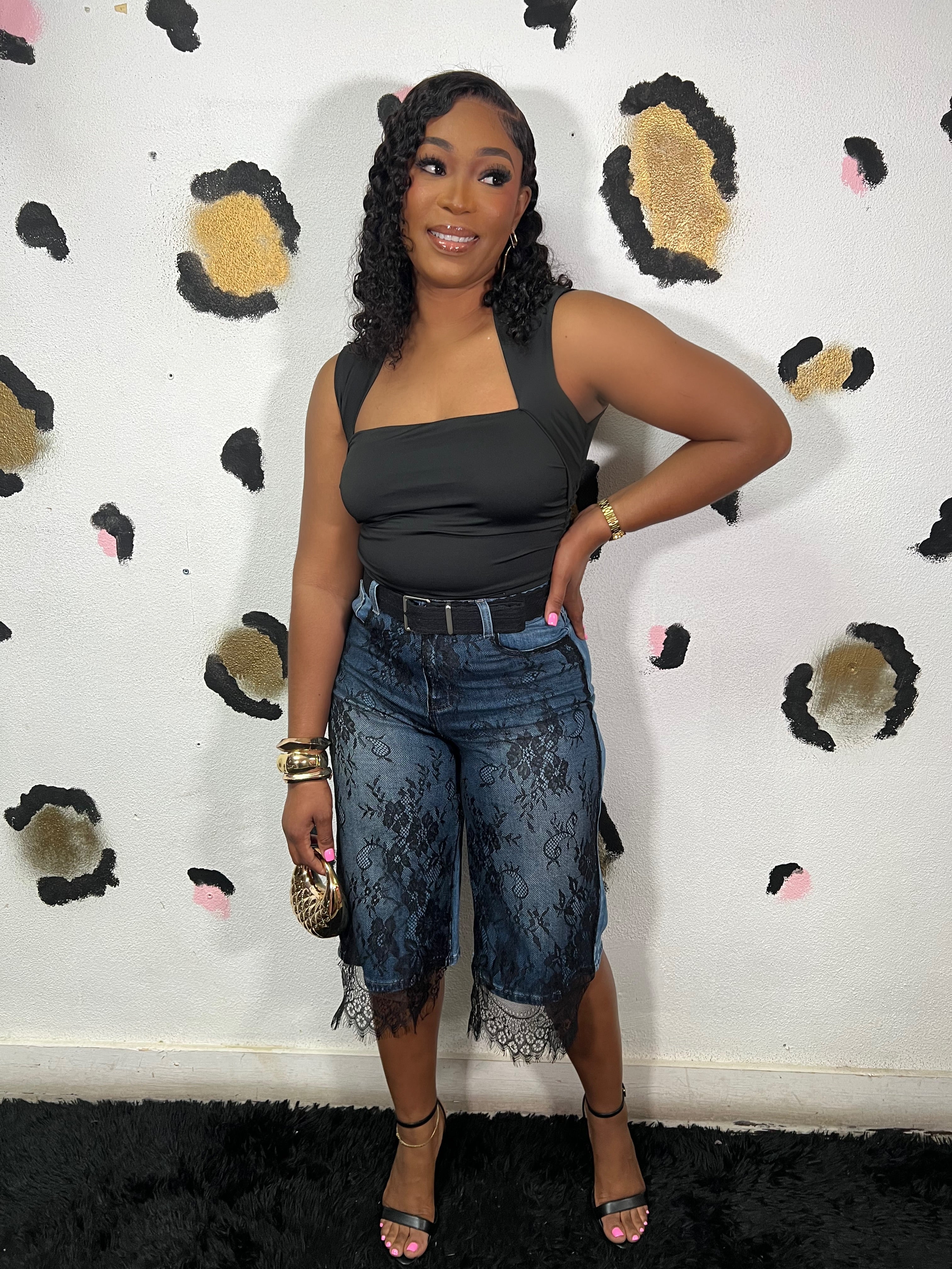 Lace x Denim Pant