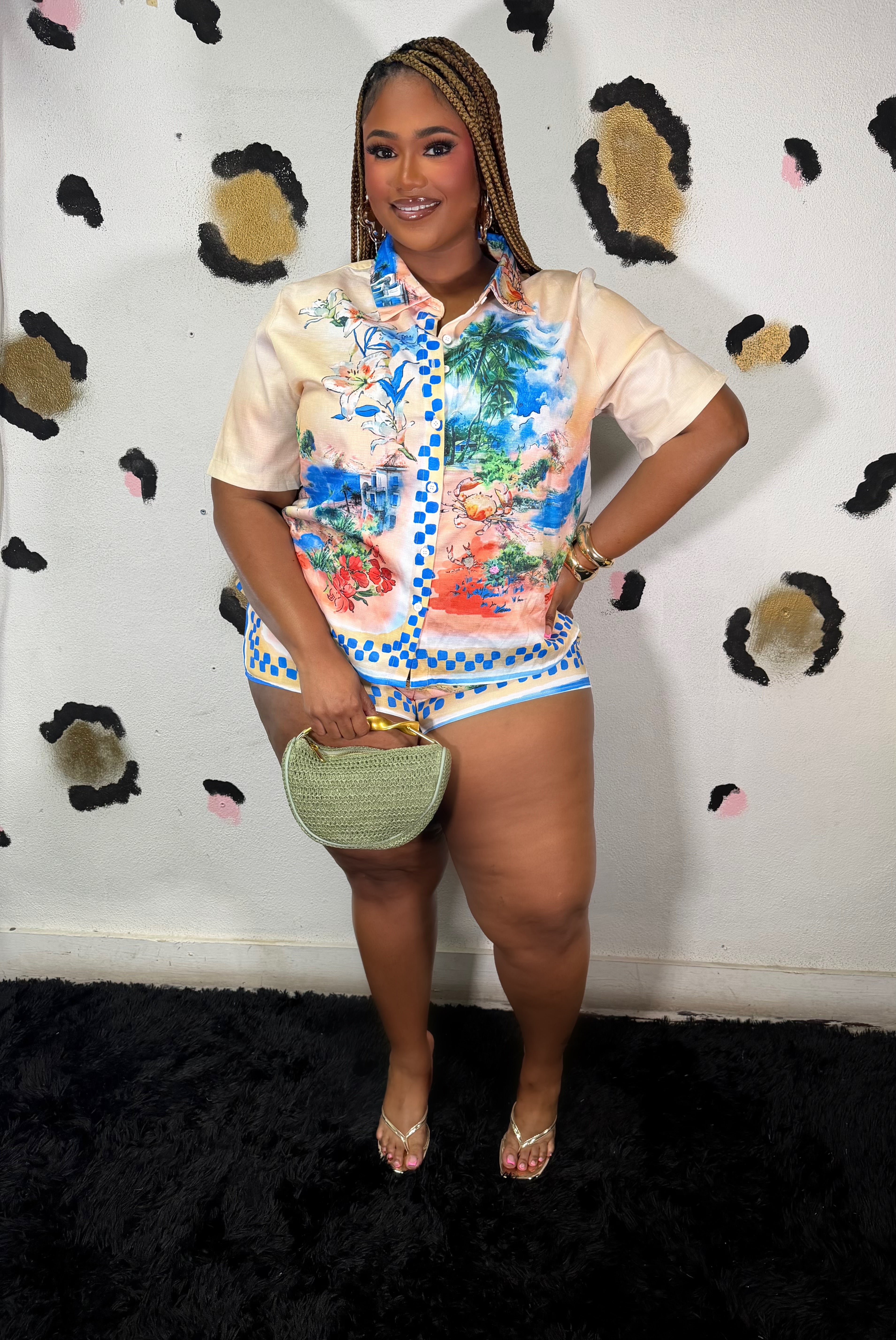 So Tropical Pant Set Plus Main image