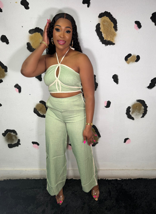 Seeing Green Pant Set